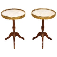 Pair of Antique Marble Top Wine Tables