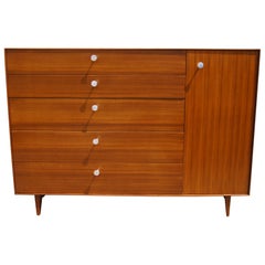 Thin Edge Walnut Dresser with Cabinet by George Nelson for Herman Miller
