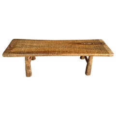 Andrianna Shamaris Impressive Hand Carved Natural Teak Wood Bench