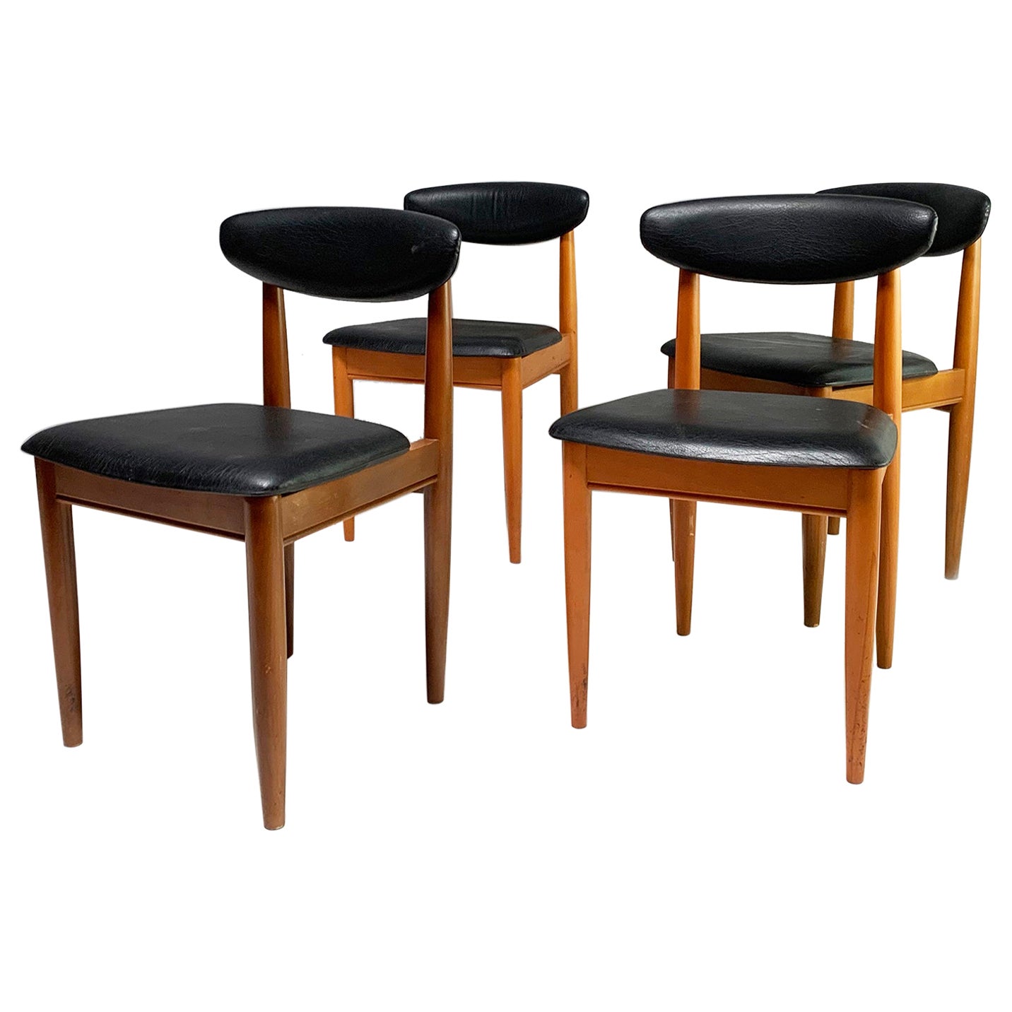 Set of 4 1970s Midcentury Dining Chairs by Schreiber For Sale