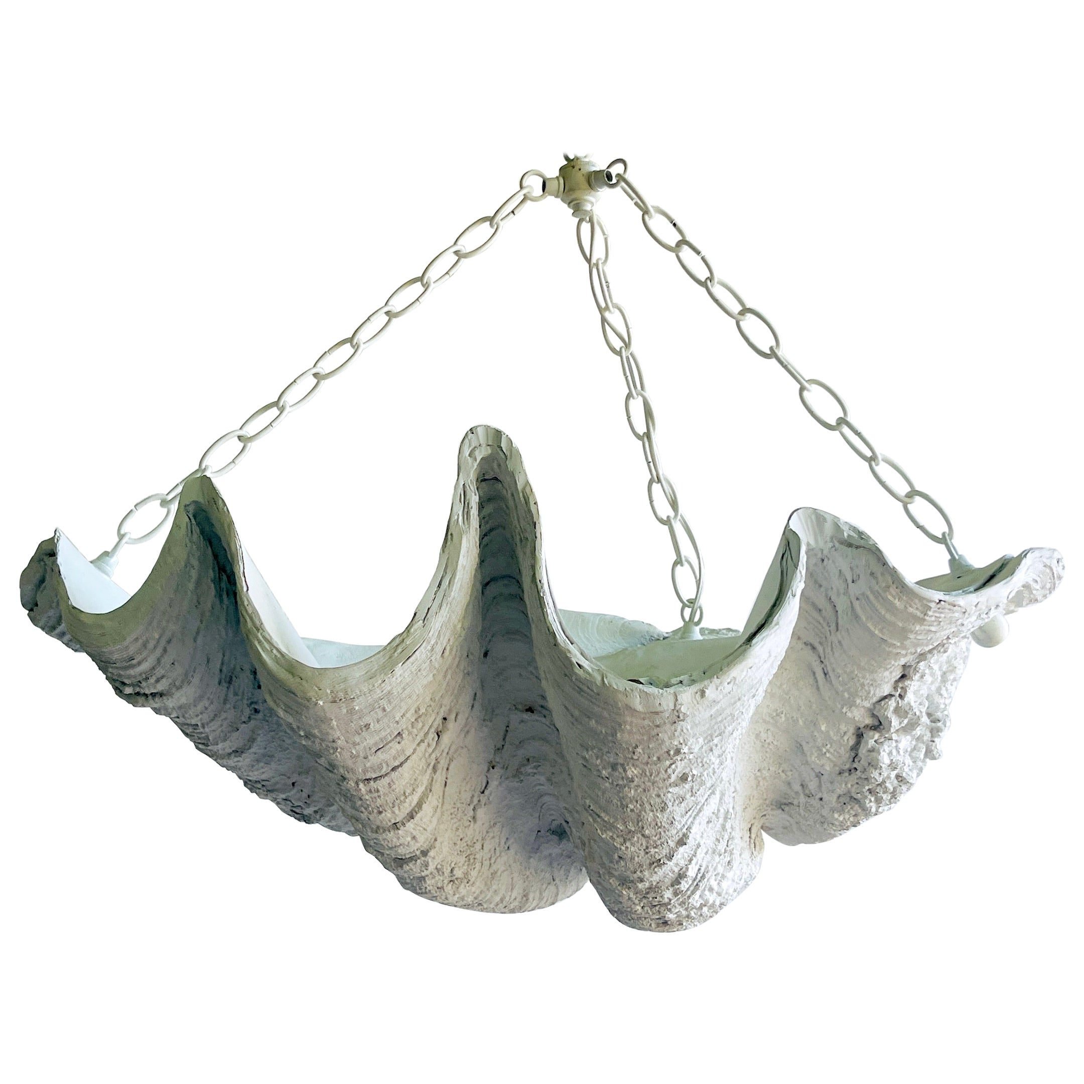 Stunning Large Scale Serge Roche Style Clam Shell Chandelier, Circa 1960s For Sale