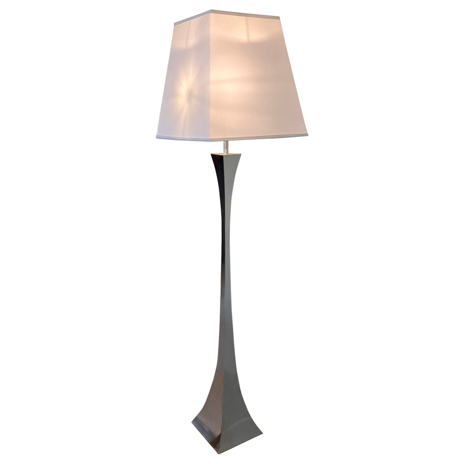 Pyramid Floor Lamp in Steel by Tonello Montagna Grillo for High Society 70s For Sale