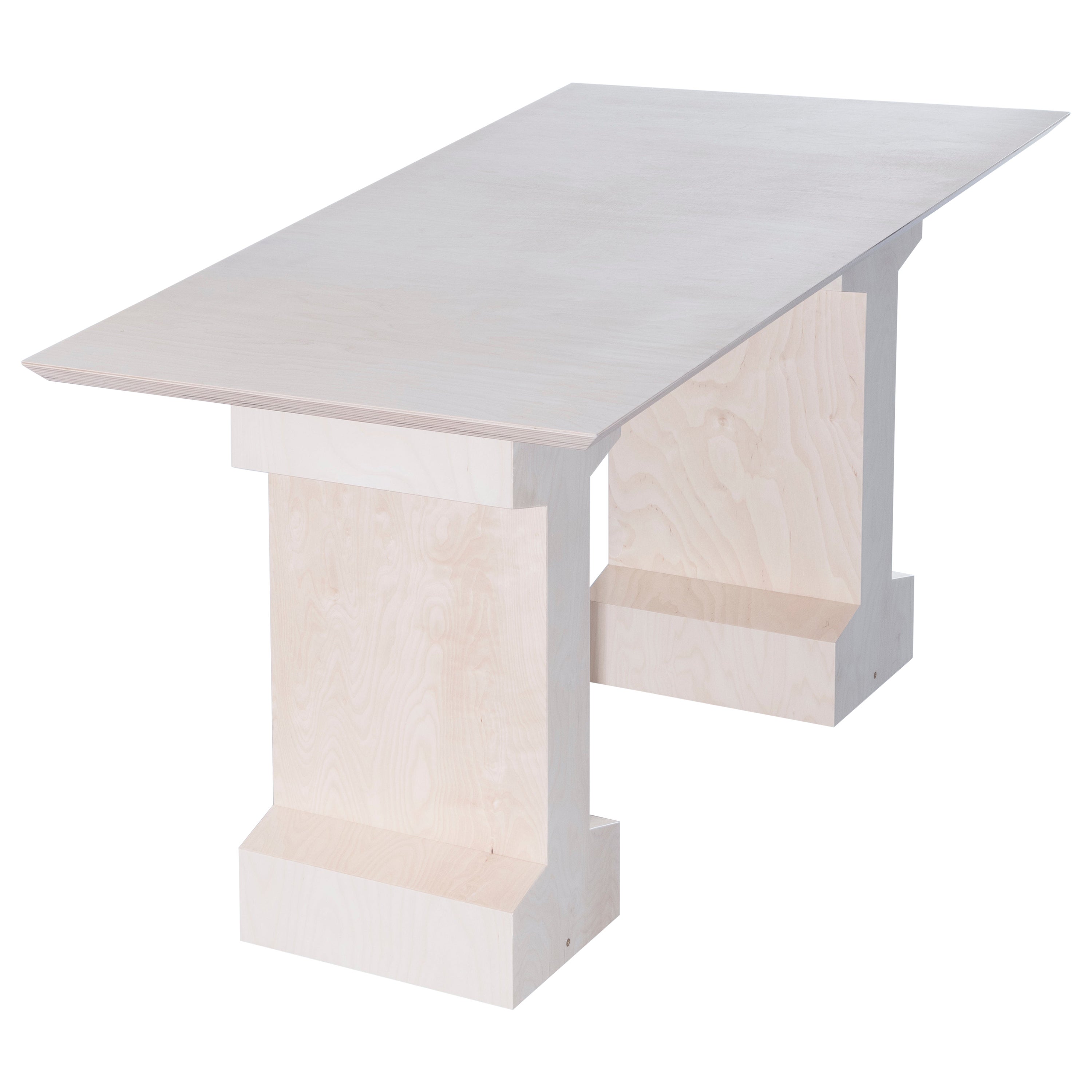 Rails Functional Sculpture Plywood Trestles Table Desk For Sale