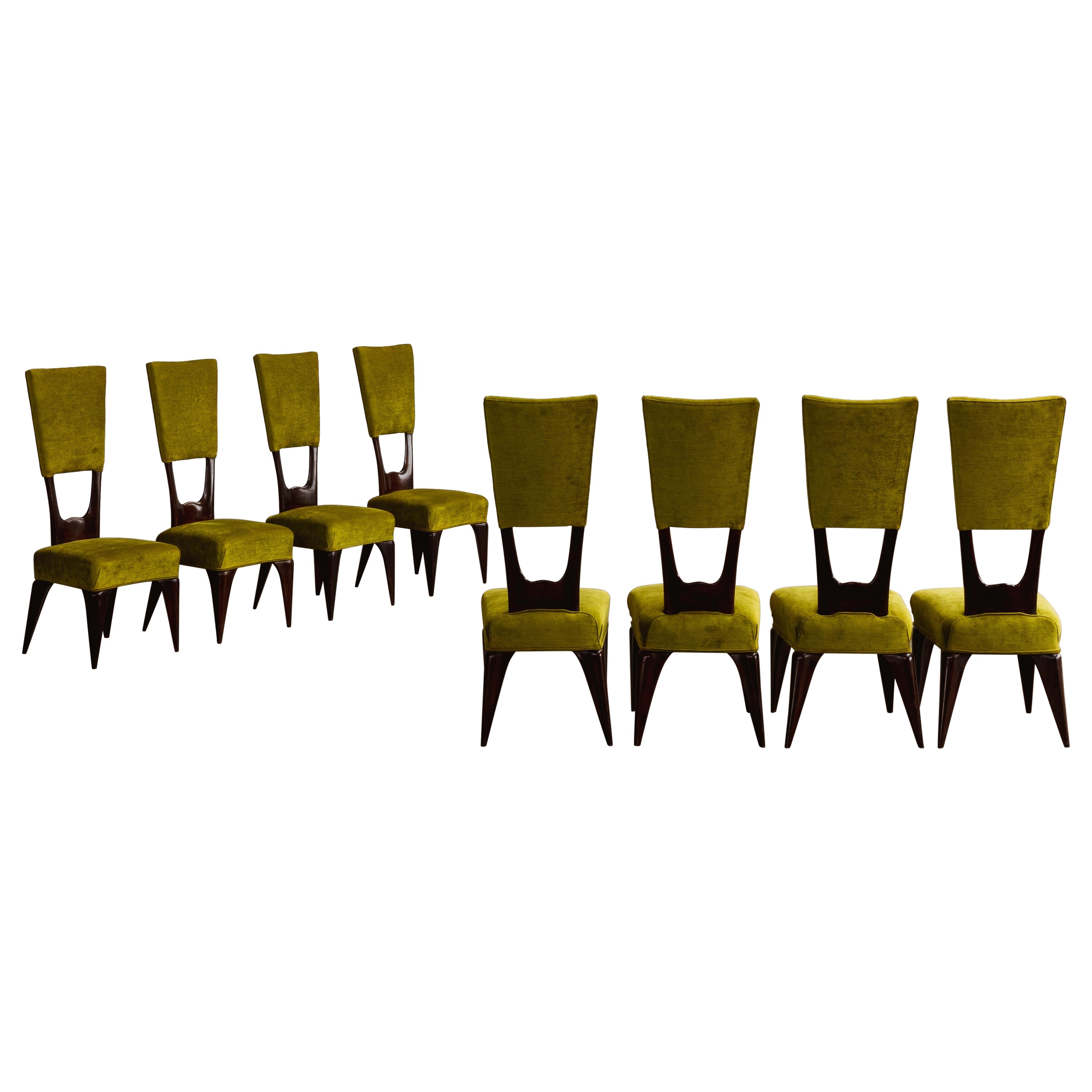 Vittorio Valabrega Dining Chairs, 1950s, Set of 8 For Sale
