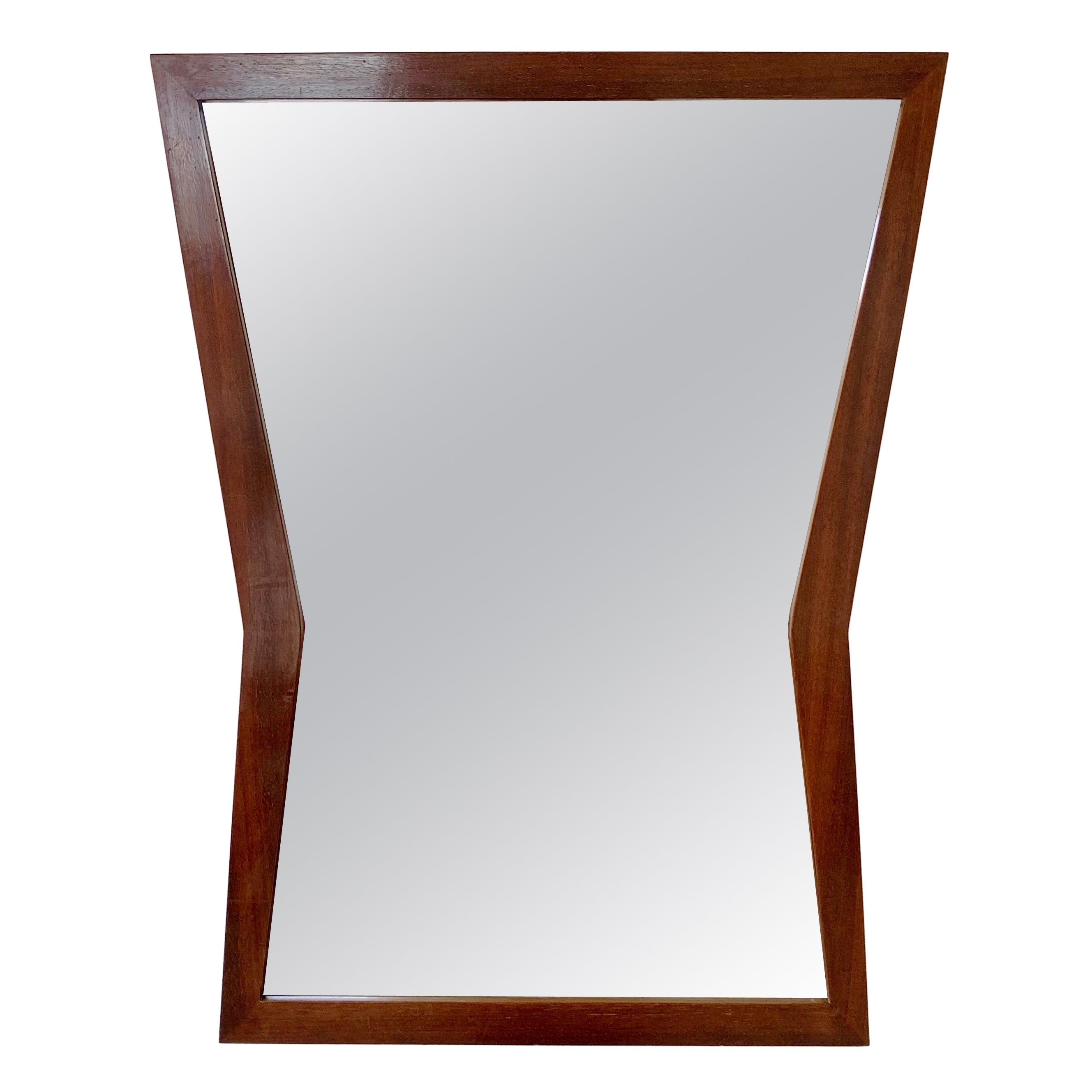 Italian Mid-Century Modern Wood Mirror, circa 1960. For Sale