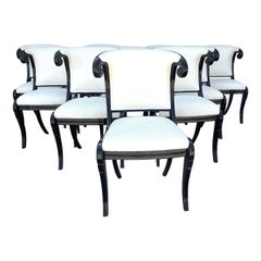 Chaises de salle à manger laquées de style Art Déco, lot de 10