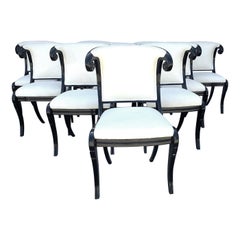 Art Deco Style Lacquered Finish Dining Chairs Set of 10