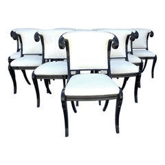 Vintage Art Deco Style Lacquered Dining Chairs Set of 10