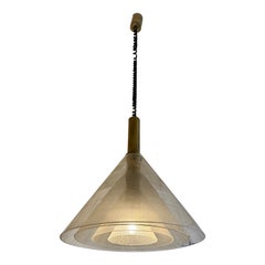 Carlo Nason for Mazzega Multi-Layered Conical Murano Light Fixture