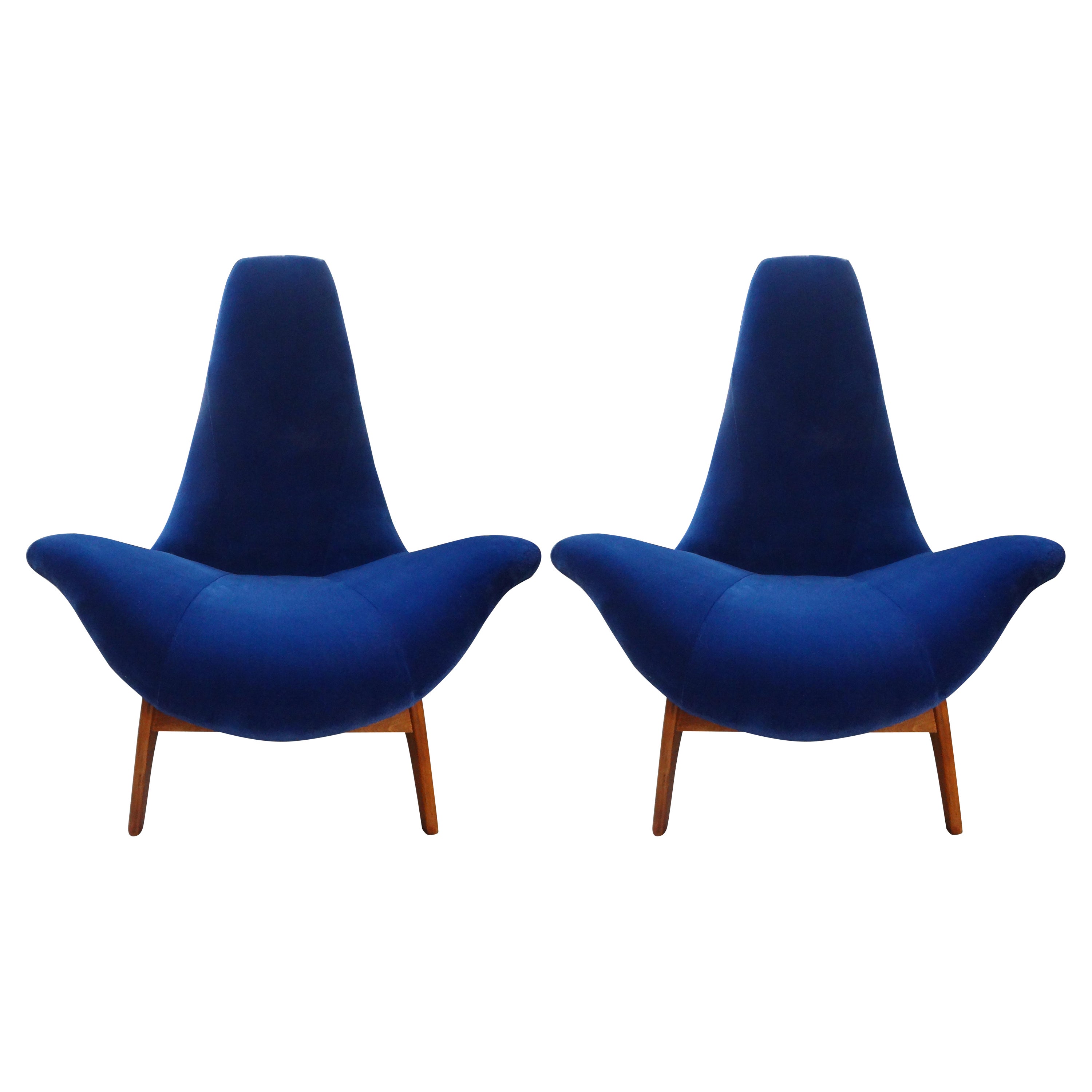 Pair of Adrian Pearsall Gondola Lounge Chairs For Sale