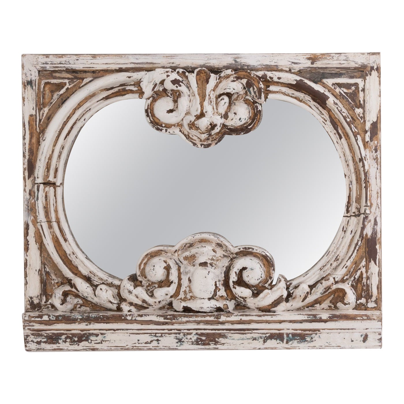 19th Century French Patinated Mirror For Sale
