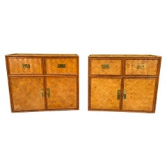 Wicker Basketweave and Faux Bamboo Cabinet