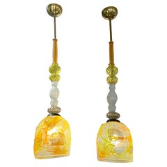 Used Unique Murano Glass Pendant Lights (2 Available - Sold individually)