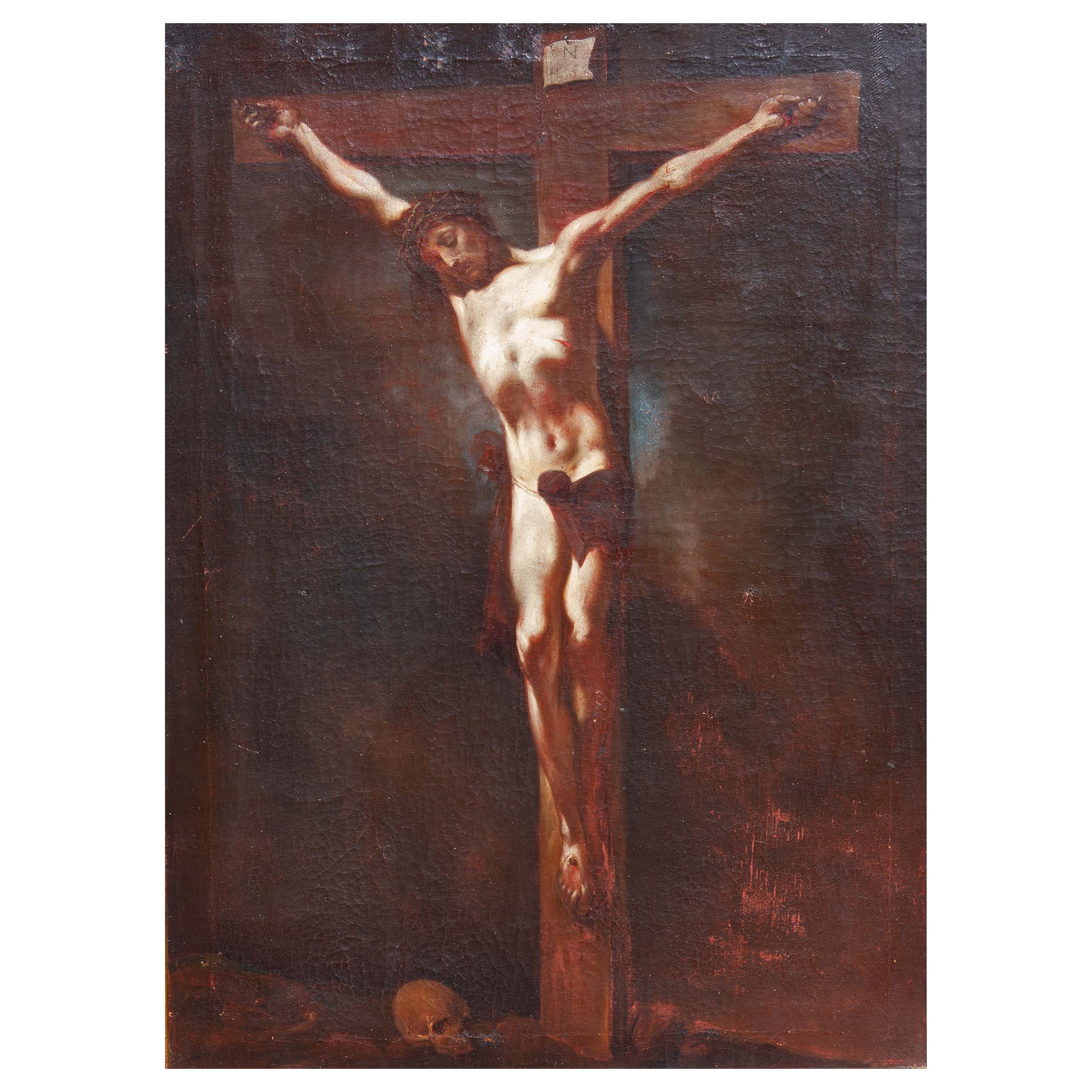 Peinture ancienne du Christ 17e ou 18e siècle École italienne  en vente