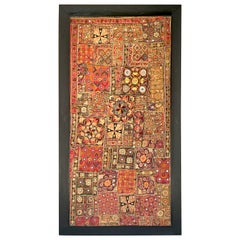 Vintage Indian Framed Embroidery/ Shisha Mosaic Tapestry by Shahzada