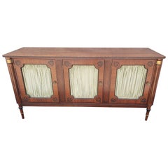 Nicholas James Neoclassic Mahogany Sideboard with Curtains and Mesh Doors