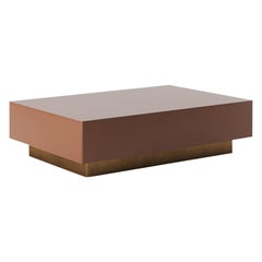 Custom Chelmsford Oxidised solid brass and Glass Coffee Table in Cider Orange