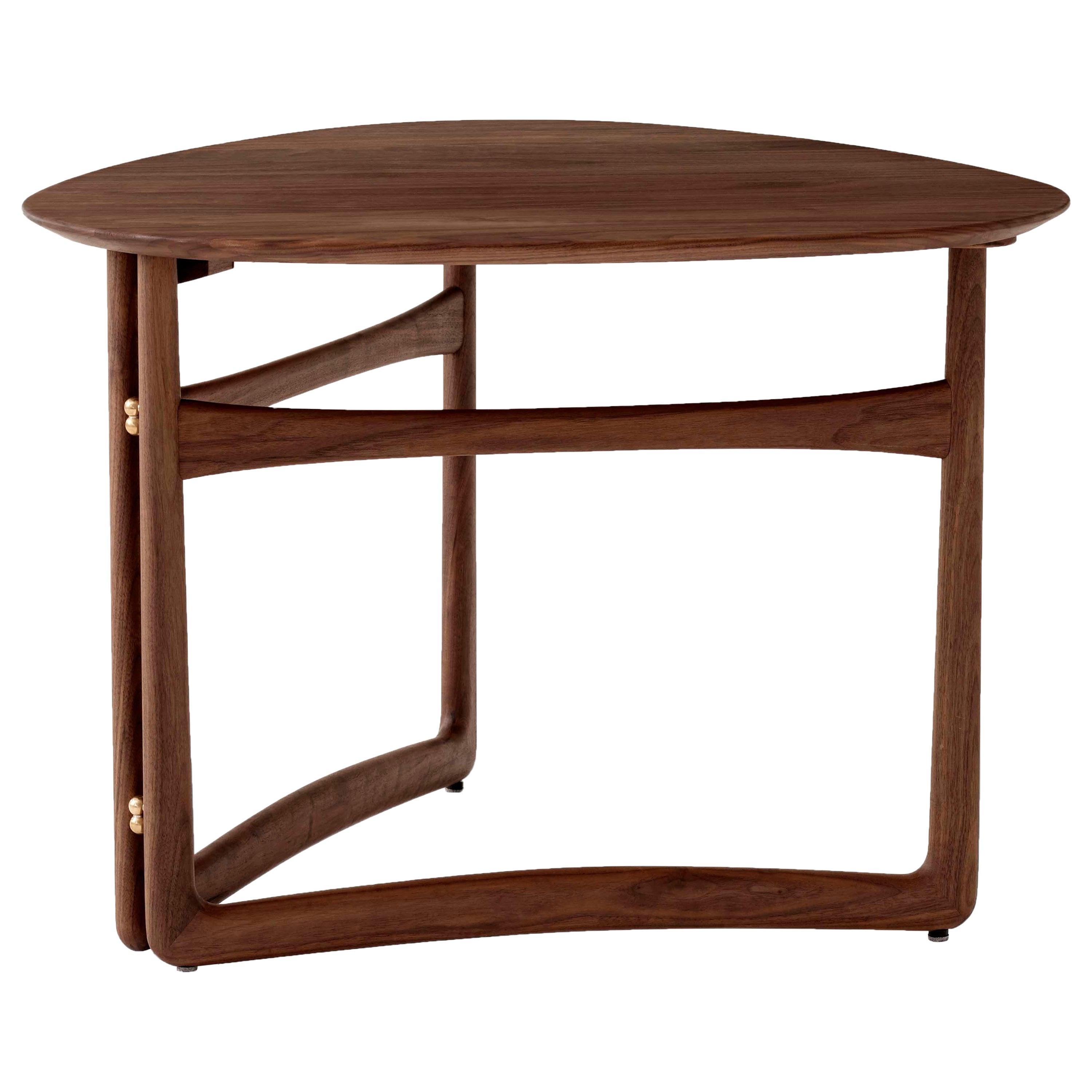 Drop Leaf HM5 Lounge Table-Brass/Oiled Walnut by Hvidt & Mølgaard for &Tradition