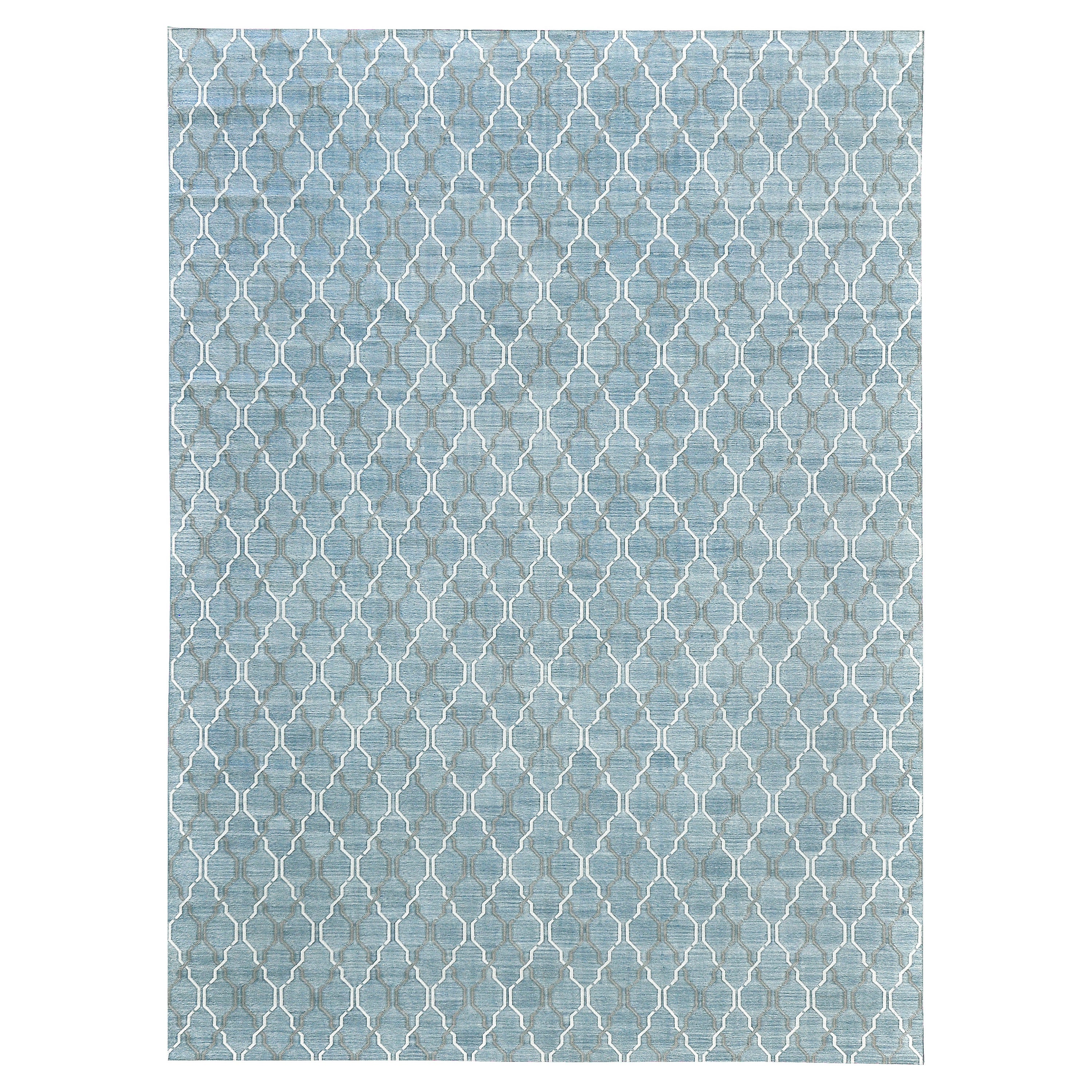 Mehraban Contemporary Flat-Weave Silk Rug Cielo Collection For Sale