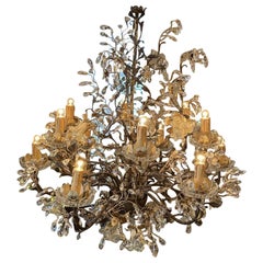 Stunning Chandelier, with Murano Glass Flowers, 1900, France