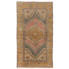 Handmade Anatolian Carpet, Multicolor Tribal Style Vintage Wool Rug