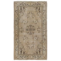 4x6.7 ft Art Deco Chinese Design Vintage Rug in Beige, Brown and Taupe
