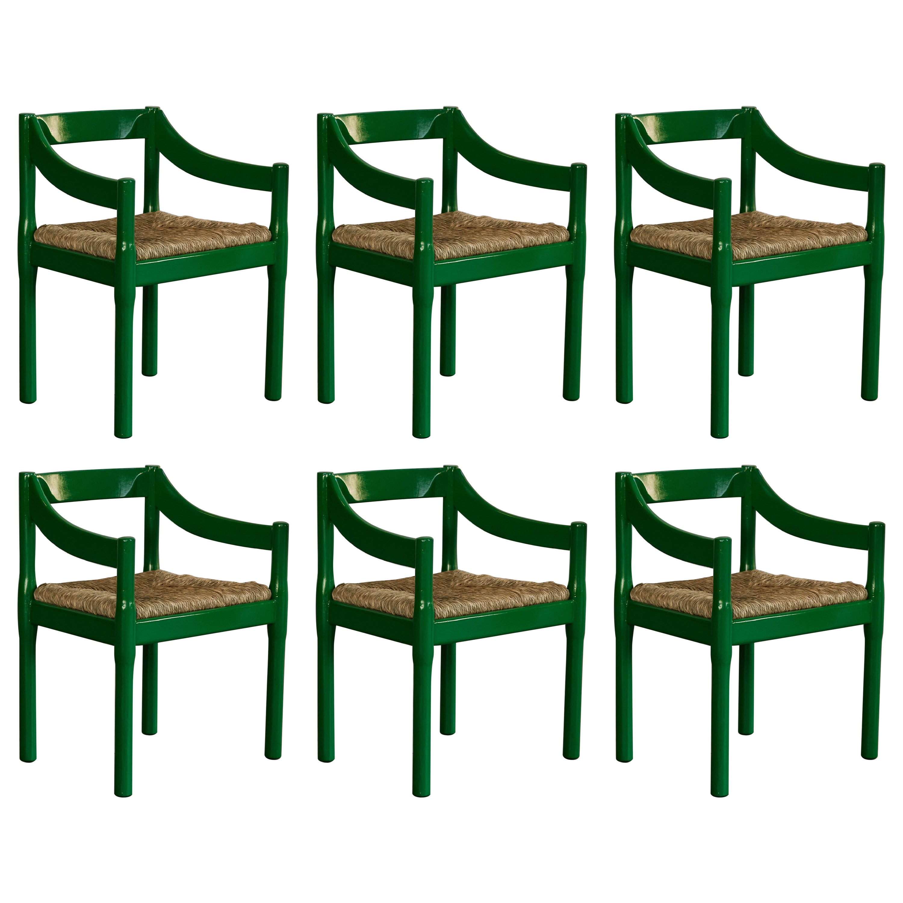 Chaises de salle à manger Carimate de Vico Magistretti pour Cassina, 1960, ensemble de 6 pièces en vente
