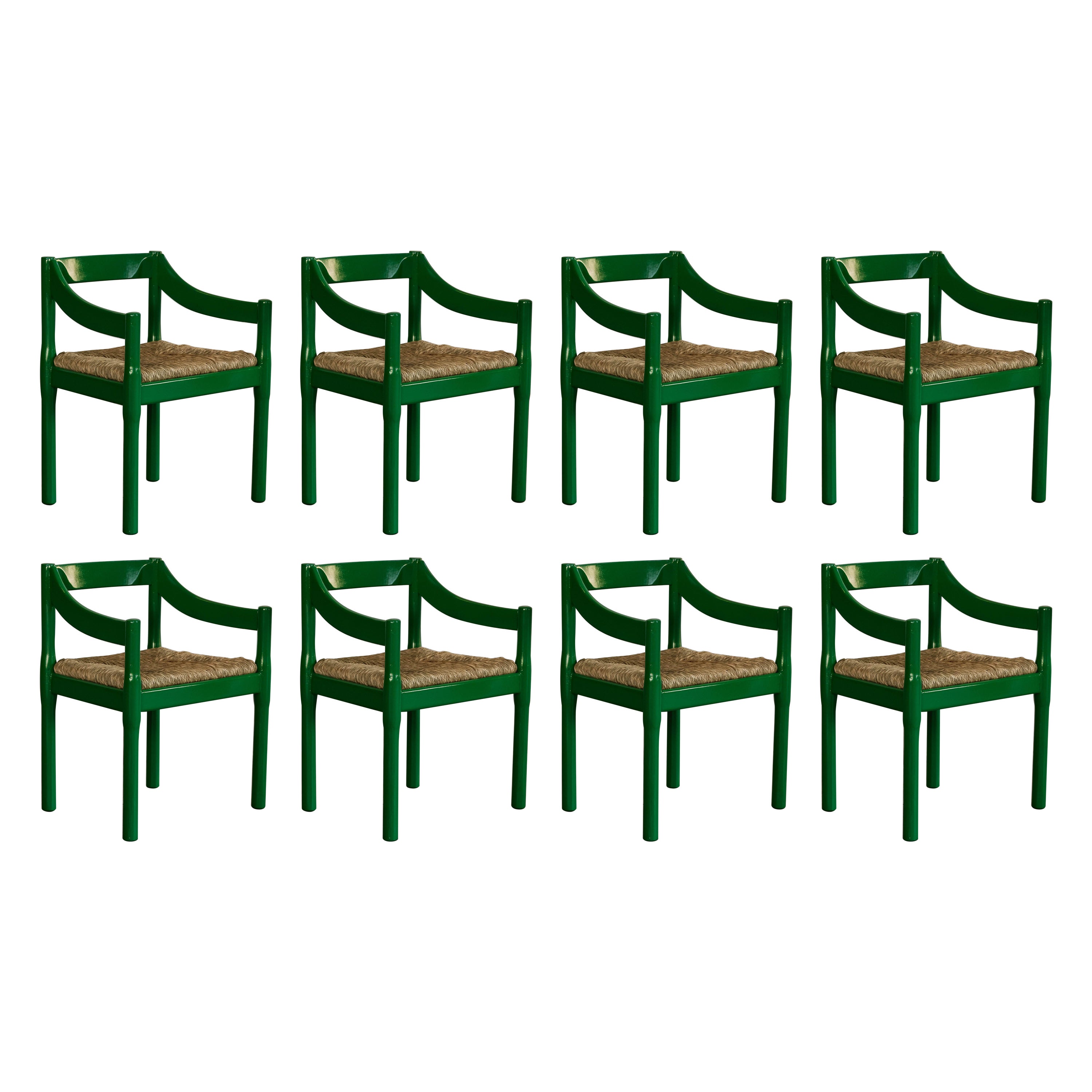 Vico Magistretti "Carimate" Dining Chairs for Cassina, 1960, Set of 8 For Sale