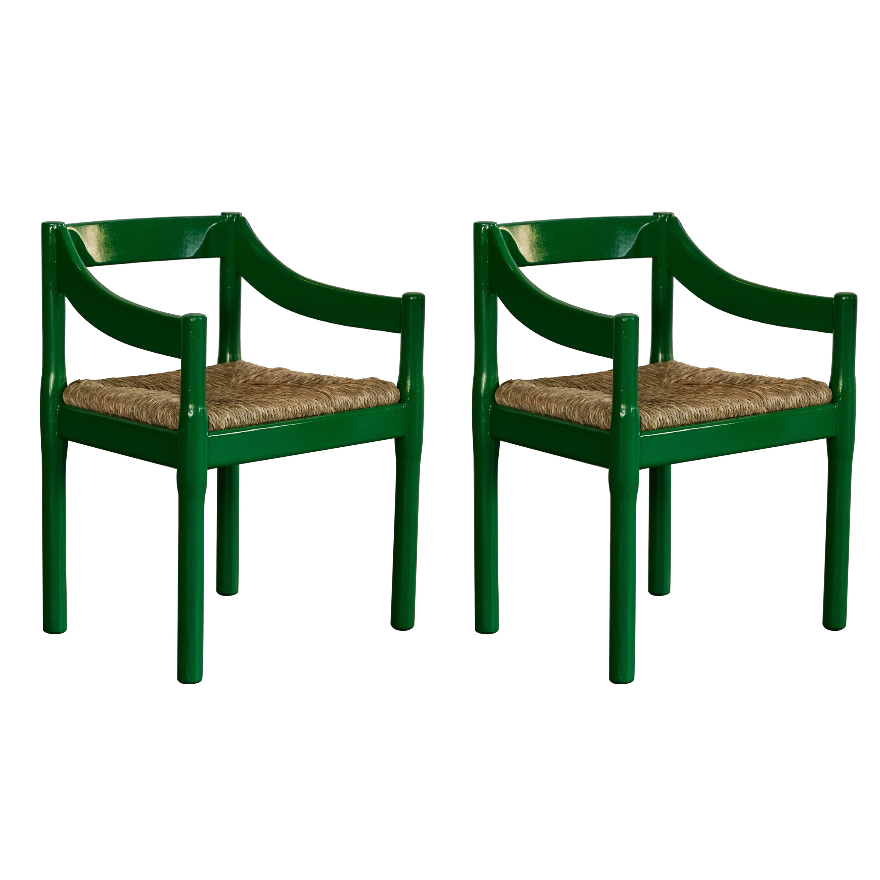 Vico Magistretti "Carimate" Dining Chairs for Cassina, 1960, Set of 2 For Sale