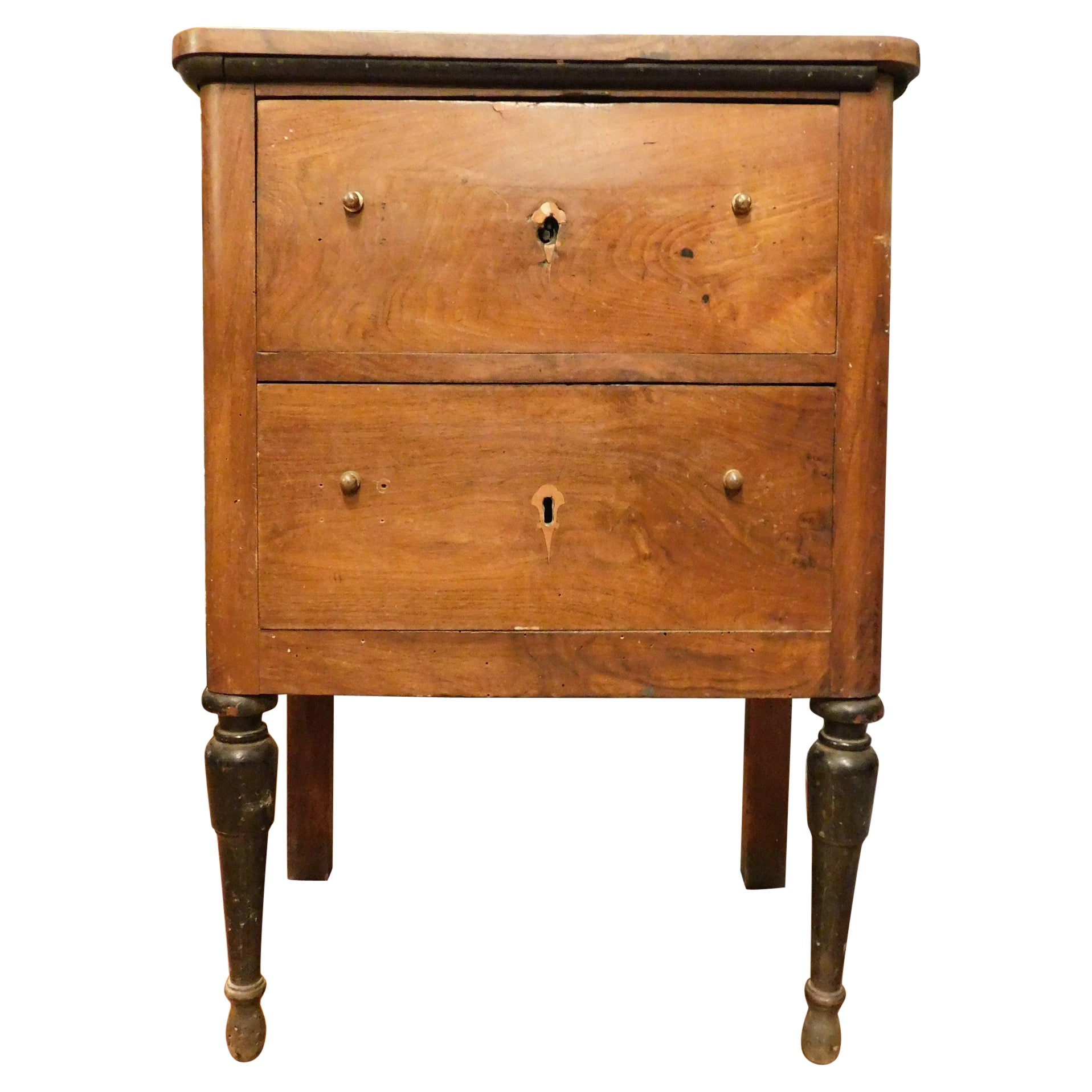 Ancient Wooden Bedside Tables, from 19th Century, Rome