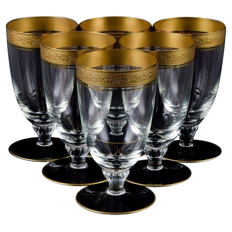 Rimpler Kristall, Zwiesel, Germany, Six Crystal Drinking Glasses, 1960s For Sale