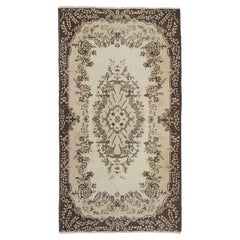 Decorative Hand-Knotted Vintage Anatolian Wool Rug with Medallion Design