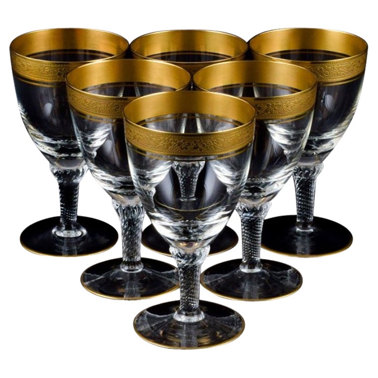 Rimpler Kristall, Zwiesel, Germany, Six Hand Blown Crystal Red Wine Glasses For Sale