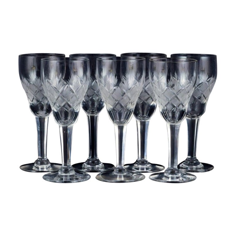 Wien Antik, Lyngby Glas, Denmark, Seven Clear Port Wine Glasses For Sale at  1stDibs