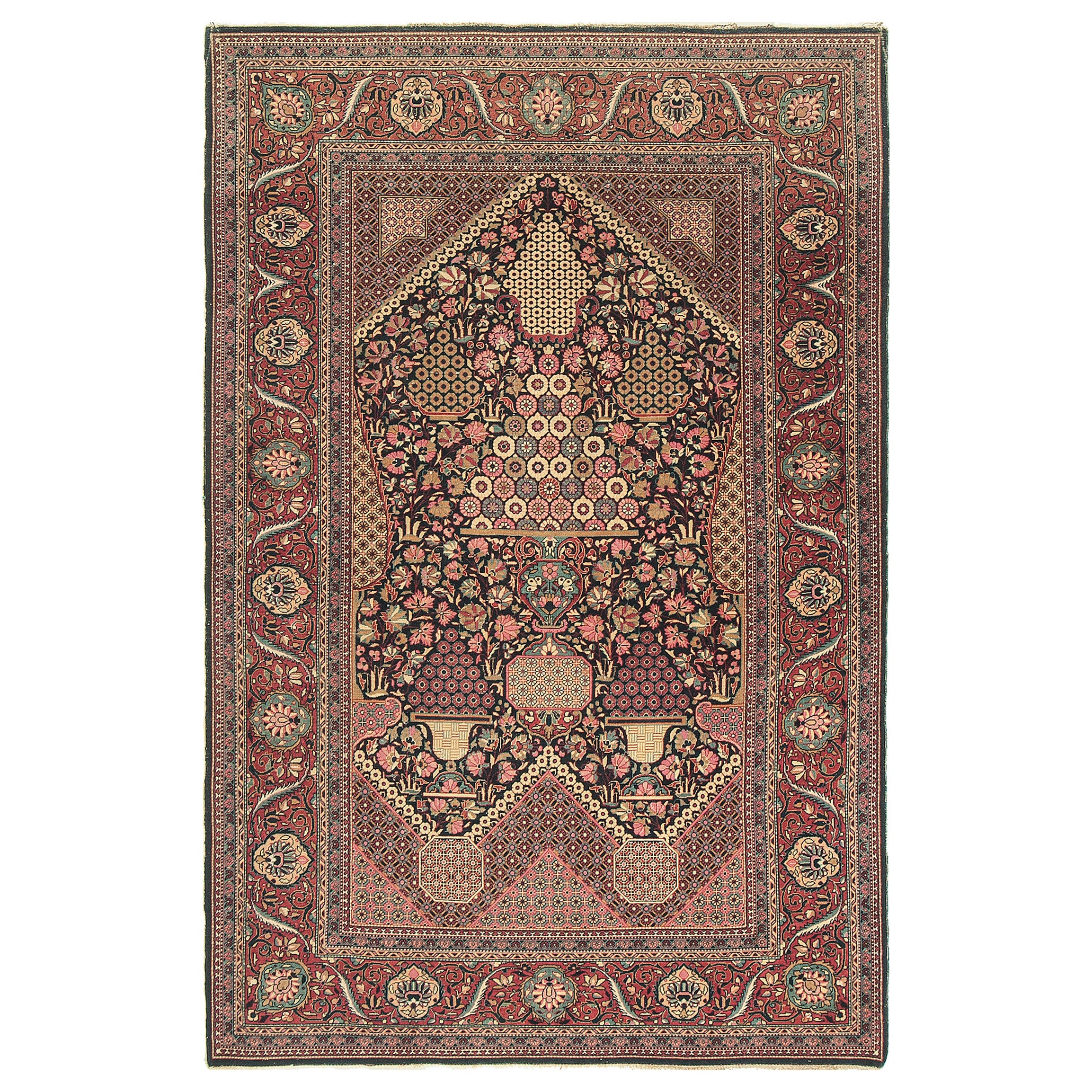 Mehraban Antiker persischer Kashan-Teppich 26822