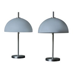 Pair of Brushed Steel and Plexi Table Lamps by Raak