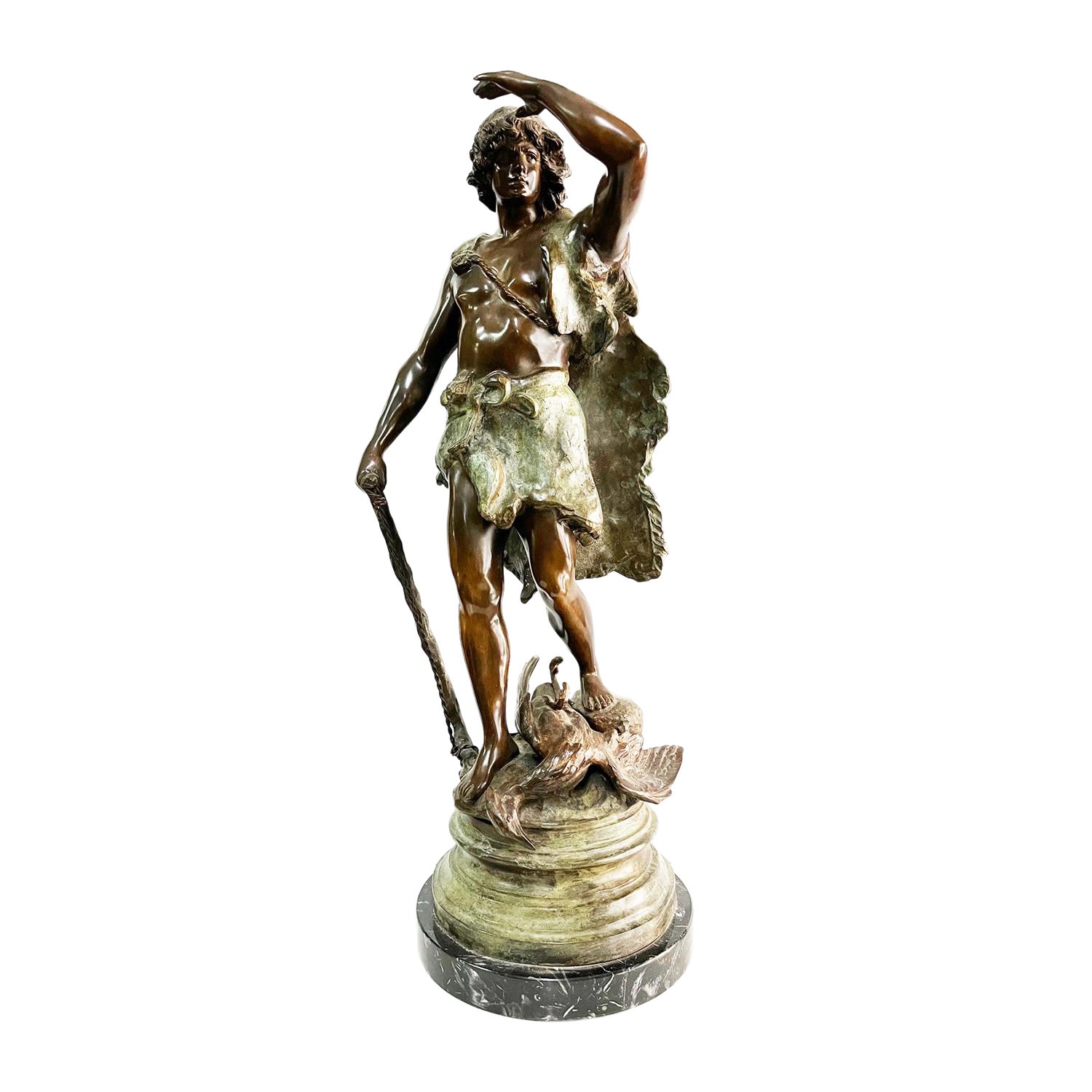 Early 20th Century Bronze with Marble Base, Antiques