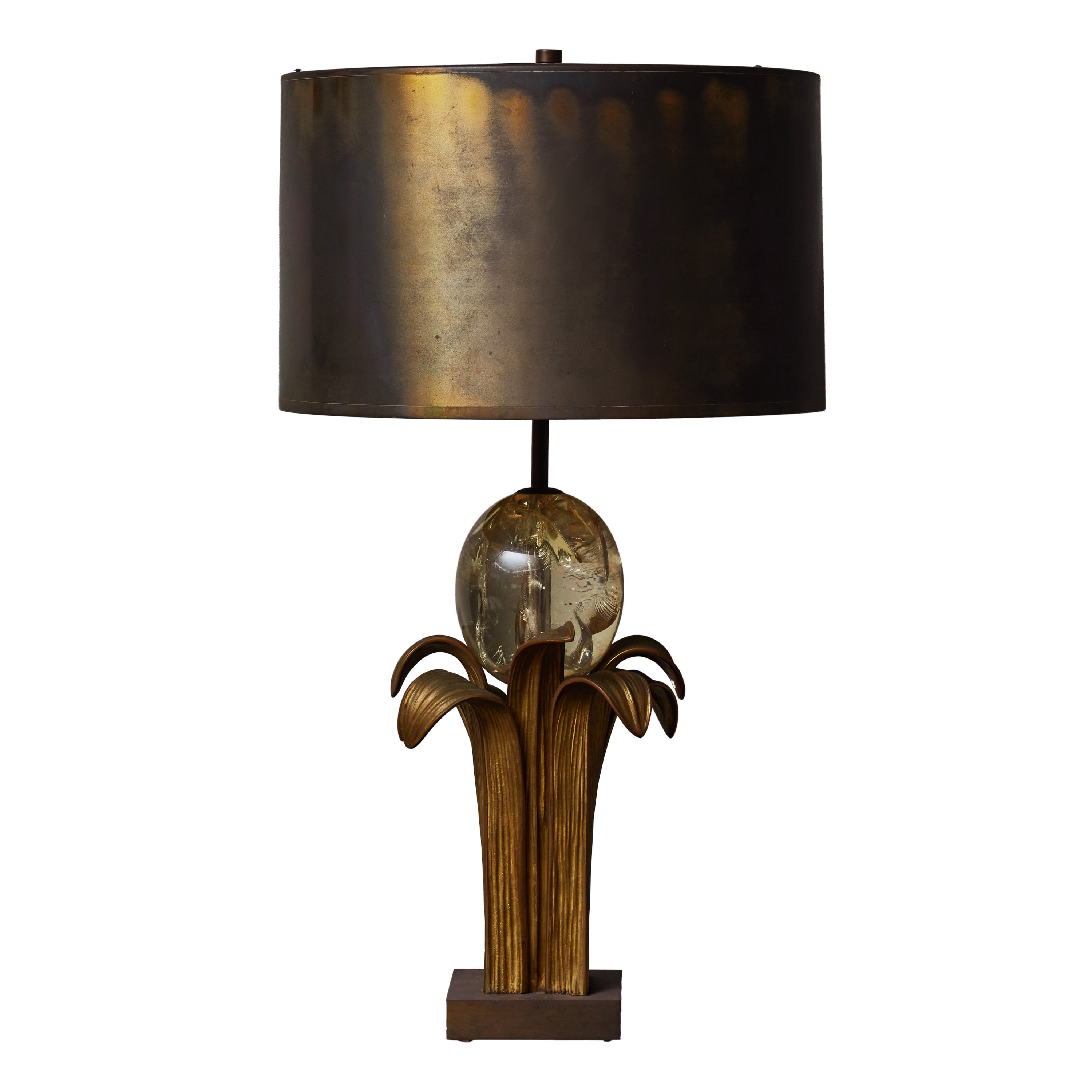 Bronze and Fractal Resin Maison Charles Table lamp For Sale