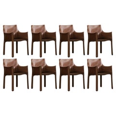 Mario Bellini 413 "CAB" Chairs for Cassina, 1977, Set of 8