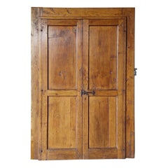 Ancient Door / Rustic Cabinet with Two Doors from Northern Italy, 18th Century
