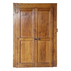 Antique Ancient Door / Rustic Cabinet with Two Doors from Northern Italy, 18th Century