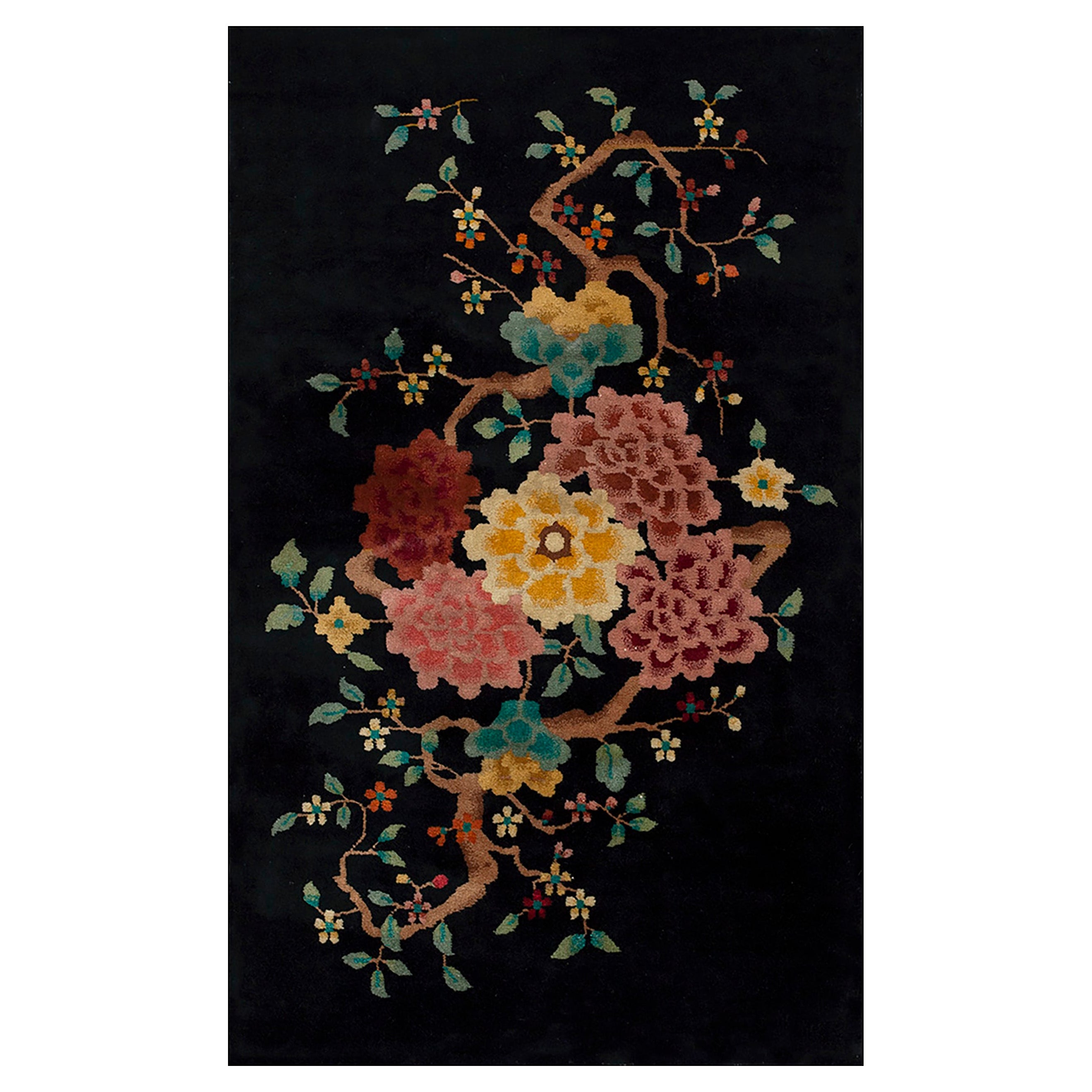 Alfombra Art Decó china de los años 20 ( 2'10" x 4'8" - 86 x 142 ) en venta