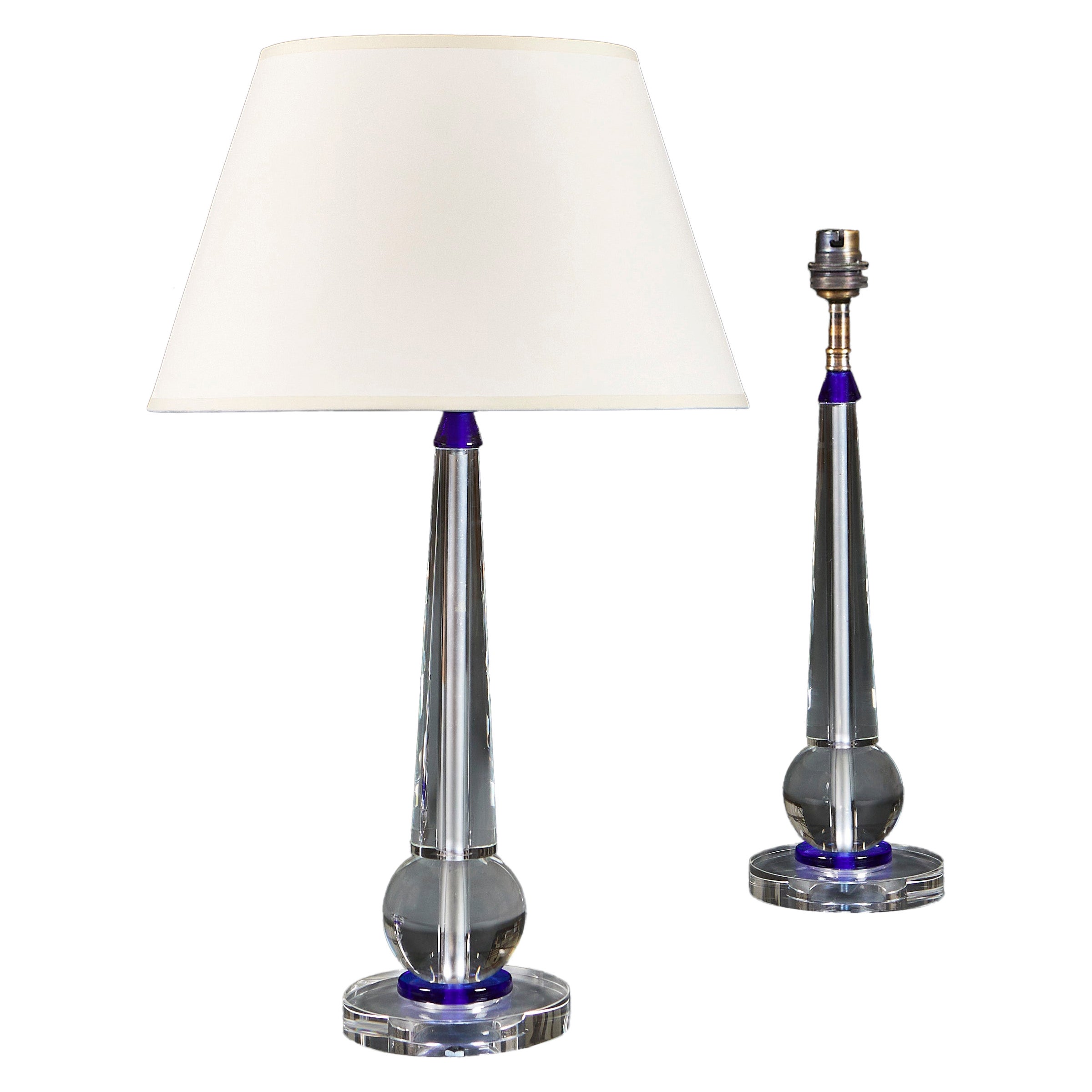 Pair of Murano Glass Baluster Lamps
