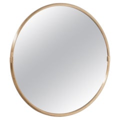 Miroir danois circulaire en laiton du milieu du siècle