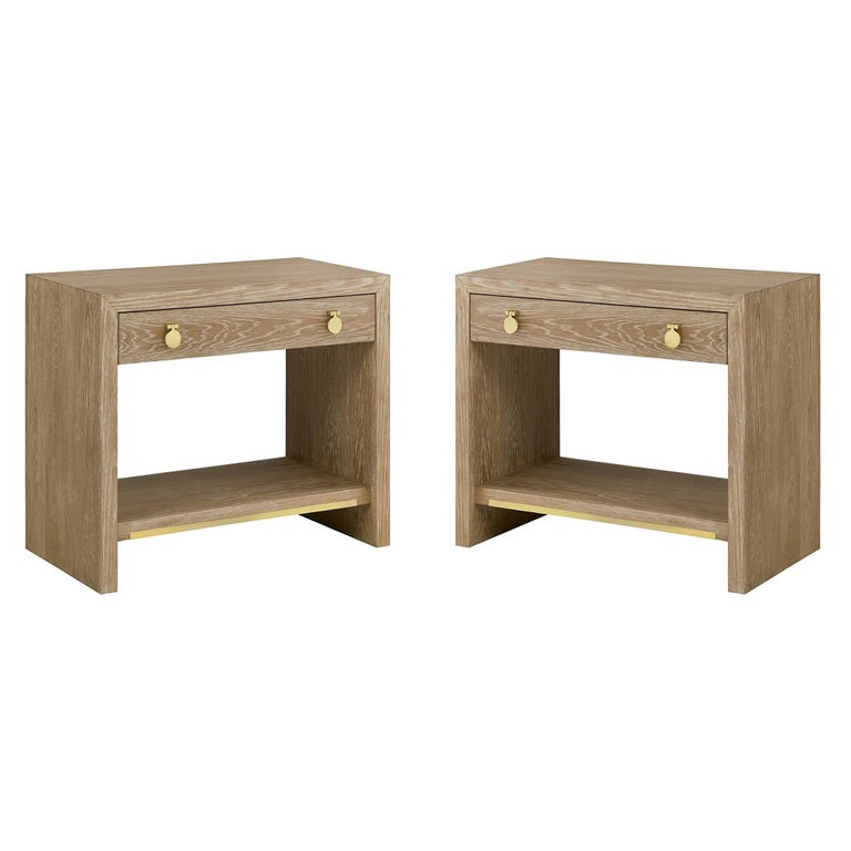 Pair of Light Oak Modern Nightstands For Sale at 1stDibs