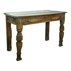 Antique 17th Century Provincial Oak Console Table, Desk