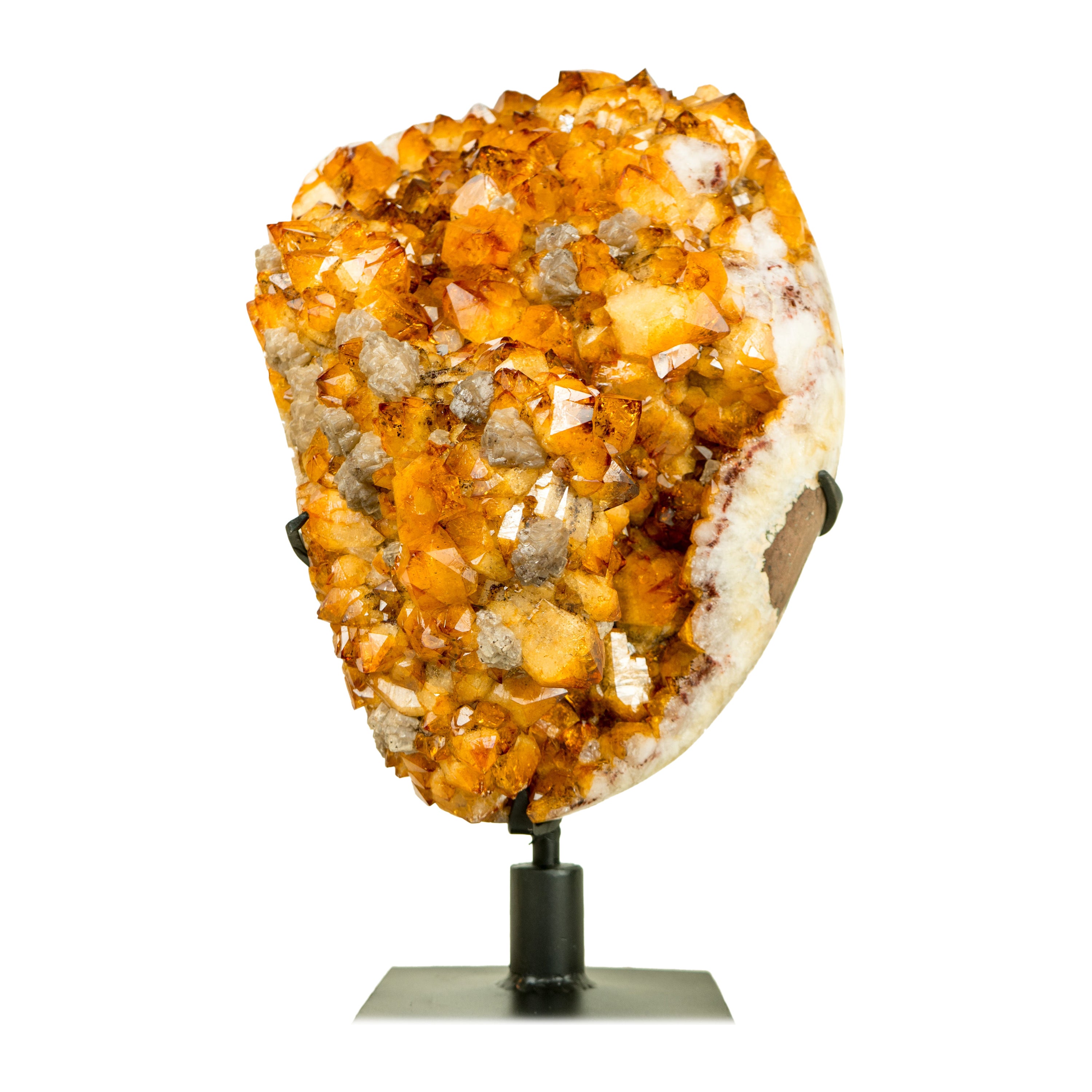 XL Citrine Flower Crystal Geode, with AAA Citrine Druzy