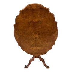 Hochwertiger antiker Tisch mit kippbarer Platte aus Wurzelnussholz