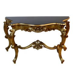 French Gilt Console Table - Louis XVI Carved Furniture