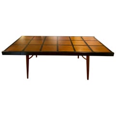 Mexican Modernist Edmond Spence Walnut Dining Table for Industria Mueblera